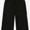 Jersey jogging shorts with embroidery
