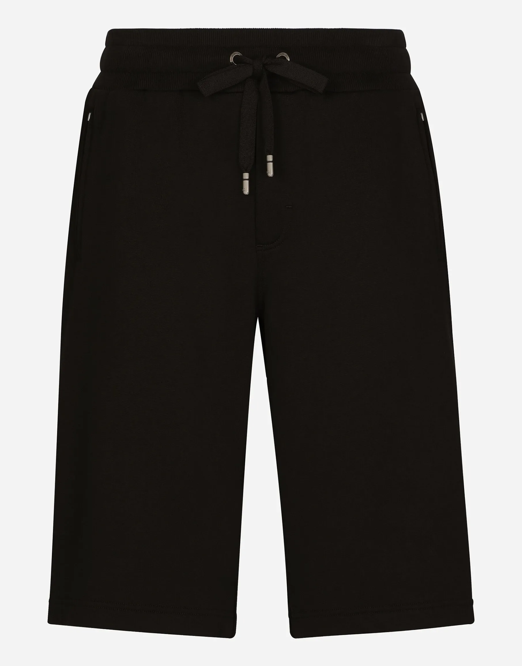 Jersey jogging shorts with logo tag