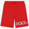 Jersey jogging shorts with logo print