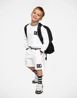 Jersey jogging shorts with DG logo embroidery