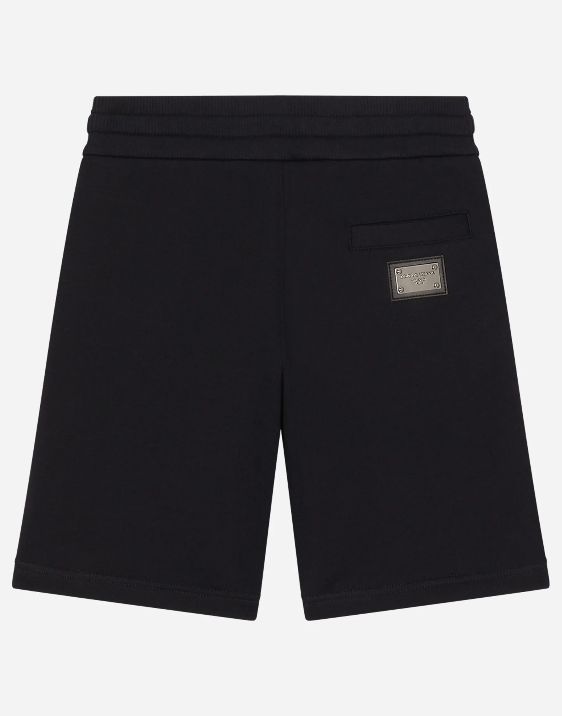 Jersey jogging shorts with logo tag
