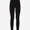 Jersey leggings with branded elastic