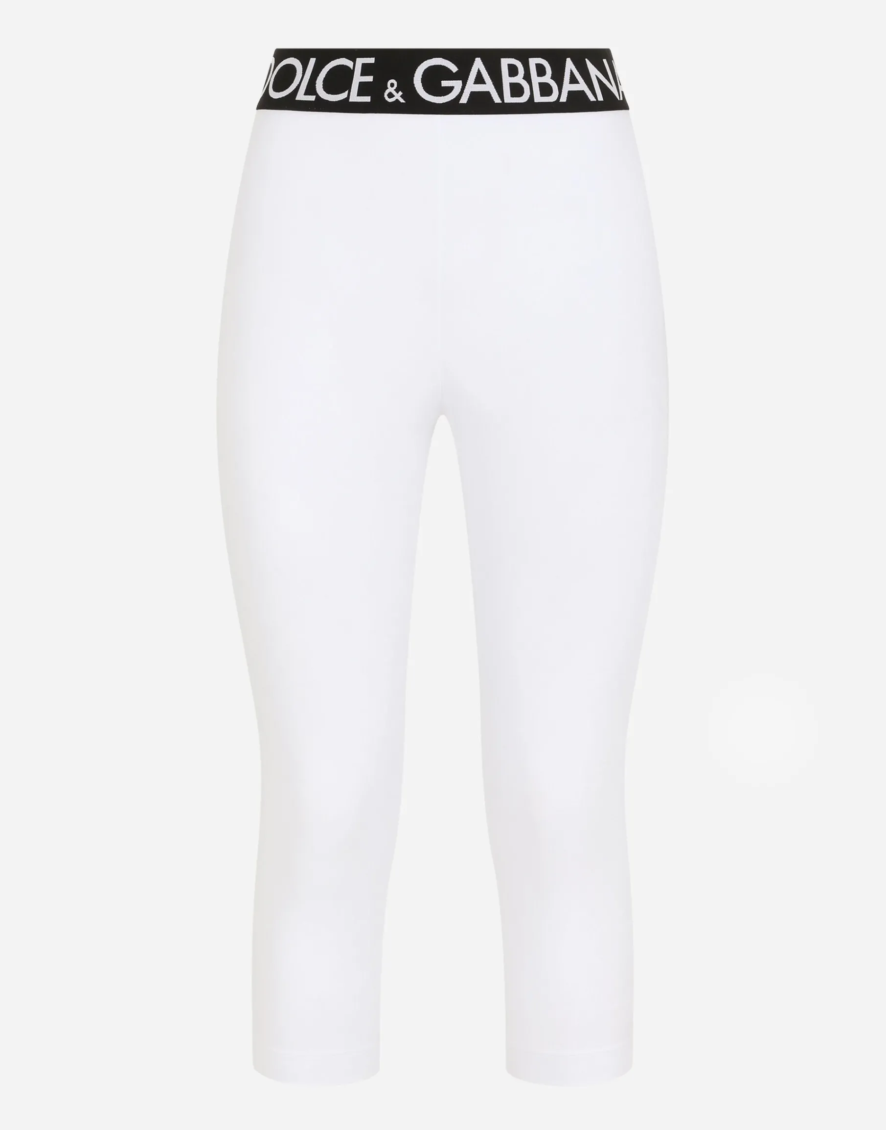 Jersey leggings with branded elastic