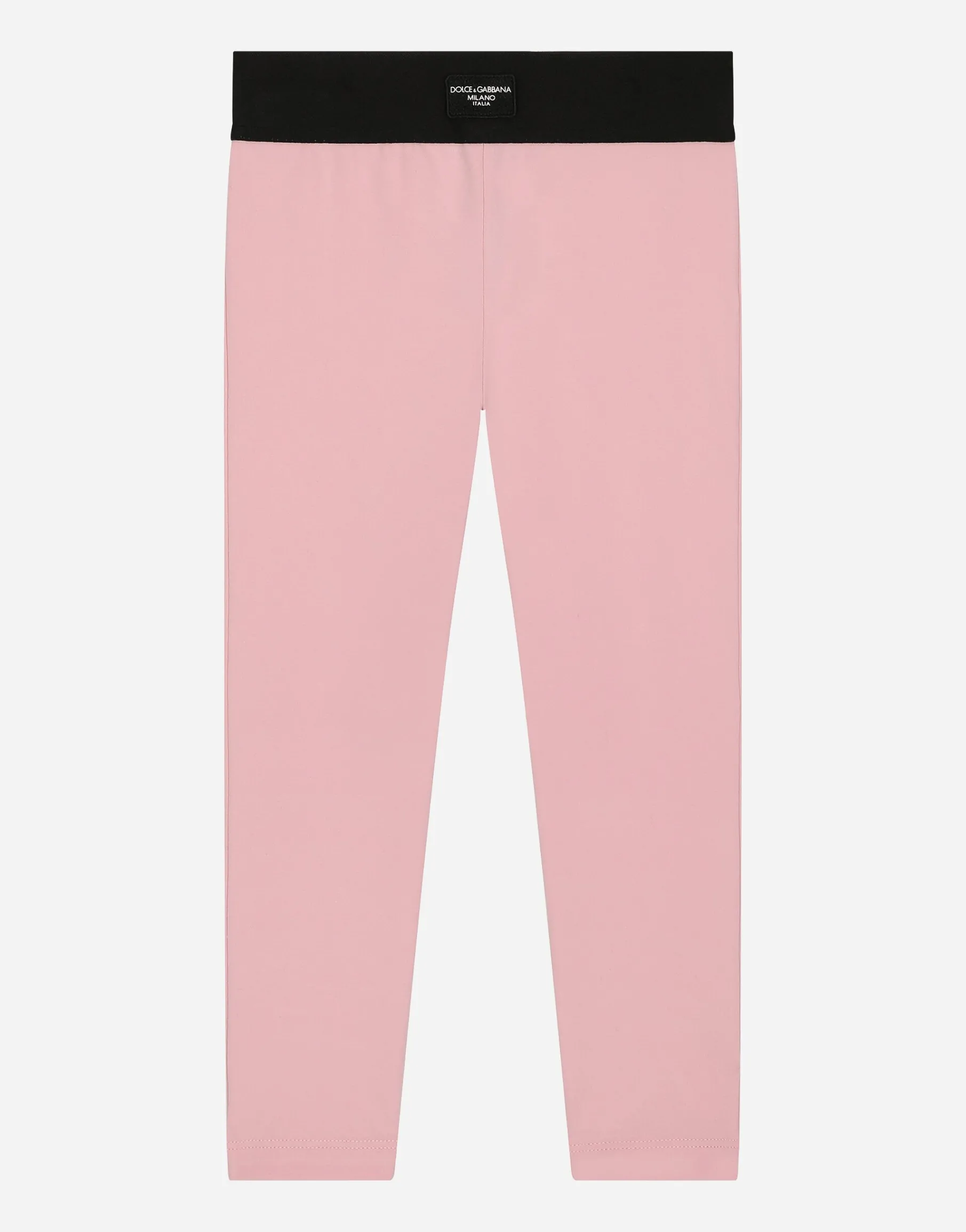 Jersey leggings with logo tag
