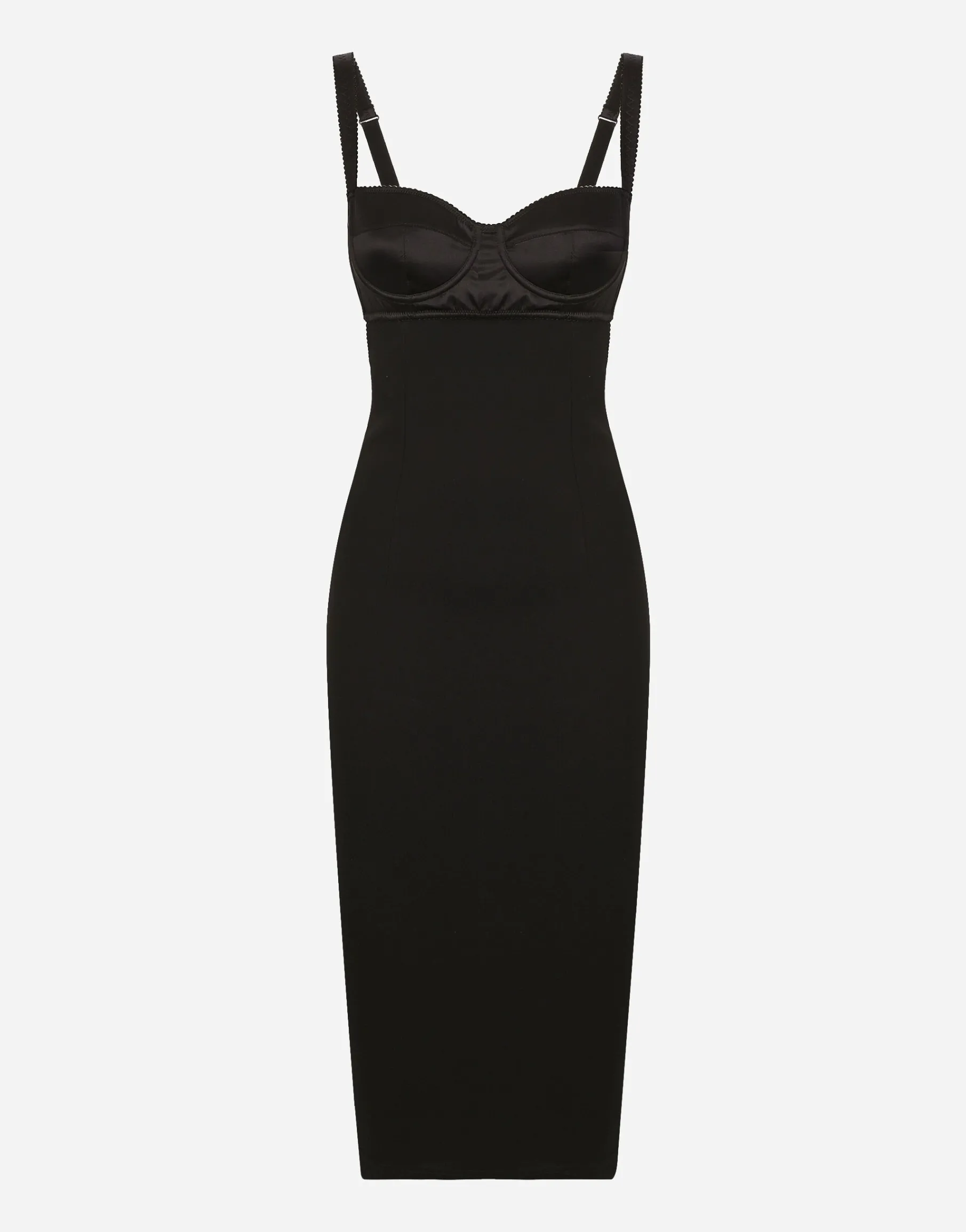 Jersey midi dress with corset-style bra top