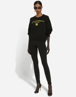 Jersey Milano rib leggings with stirrups