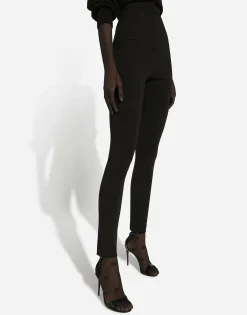 Jersey Milano rib leggings with stirrups