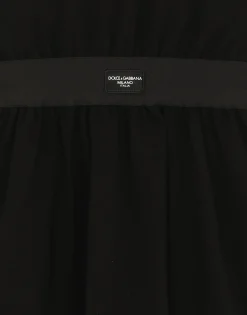 Jersey minidress with logo tag
