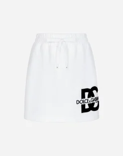Jersey miniskirt with DG logo patch