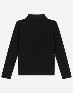 Jersey mock turtle-neck