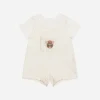 Jersey onesie with all-over logo print and patch
