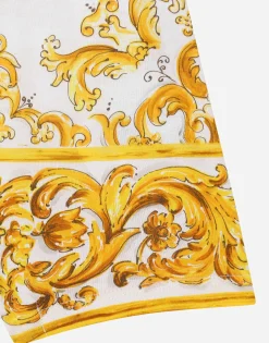 Jersey onesie with yellow majolica print and Dolce&Gabbana logo