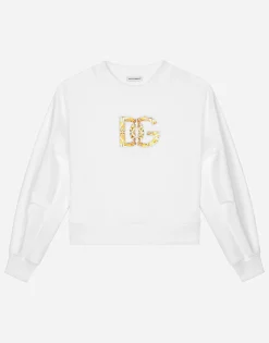 Jersey round-neck sweatshirt with DG logo