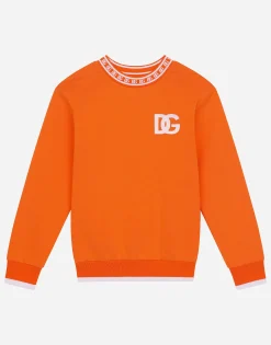 Jersey round-neck sweatshirt with DG logo