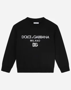 Jersey round-neck sweatshirt with DG Milano embroidery