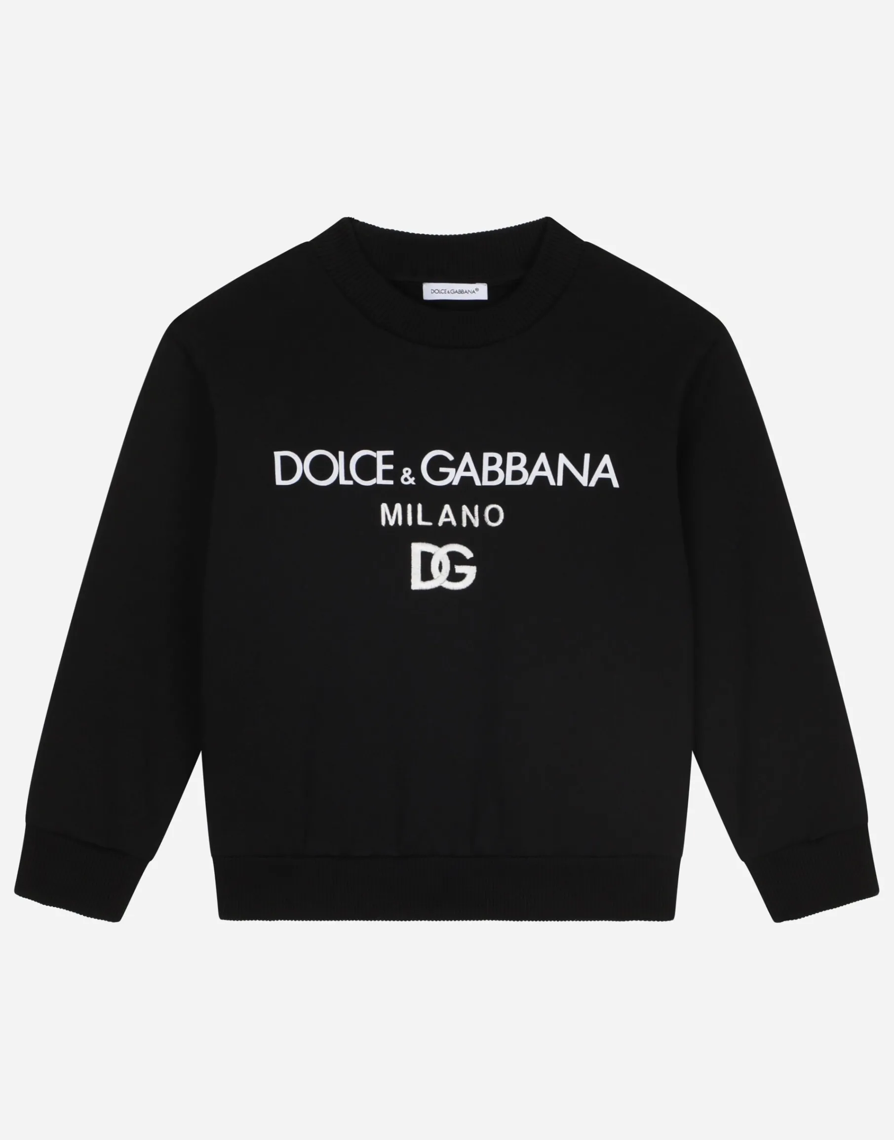 Jersey round-neck sweatshirt with DG Milano embroidery