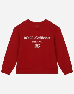 Jersey round-neck sweatshirt with DG Milano embroidery
