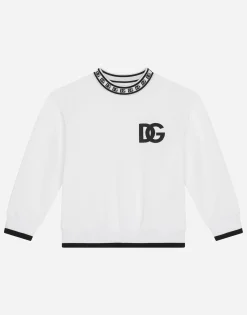 Jersey round-neck sweatshirt with DG logo print
