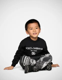 Jersey round-neck sweatshirt with DG Milano embroidery