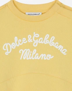 Jersey round-neck sweatshirt with Dolce&Gabbana logo