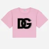 Jersey round-neck T-shirt DG logo patch