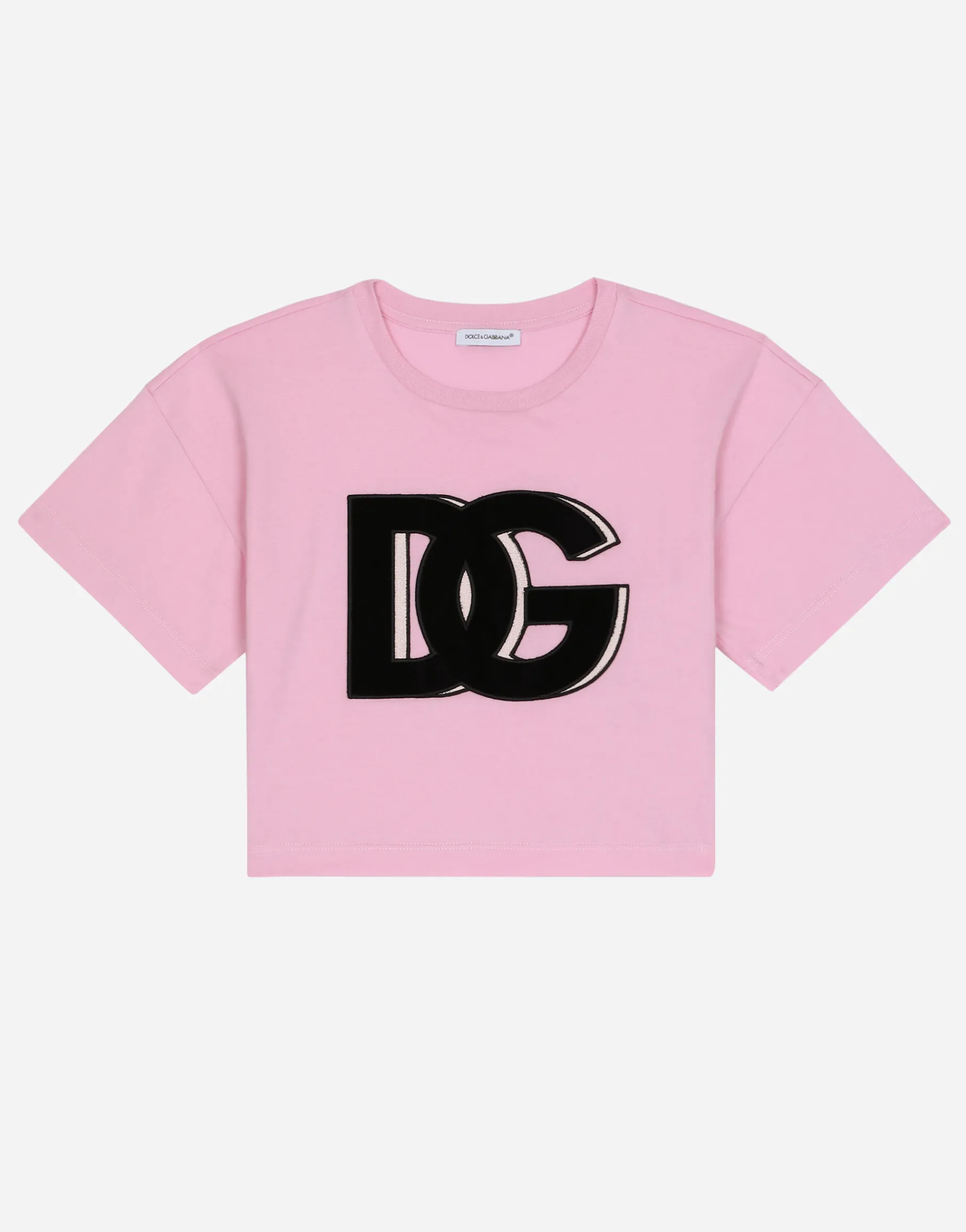 Jersey round-neck T-shirt DG logo patch