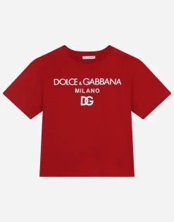 Jersey round-neck T-shirt with DG Milano embroidery