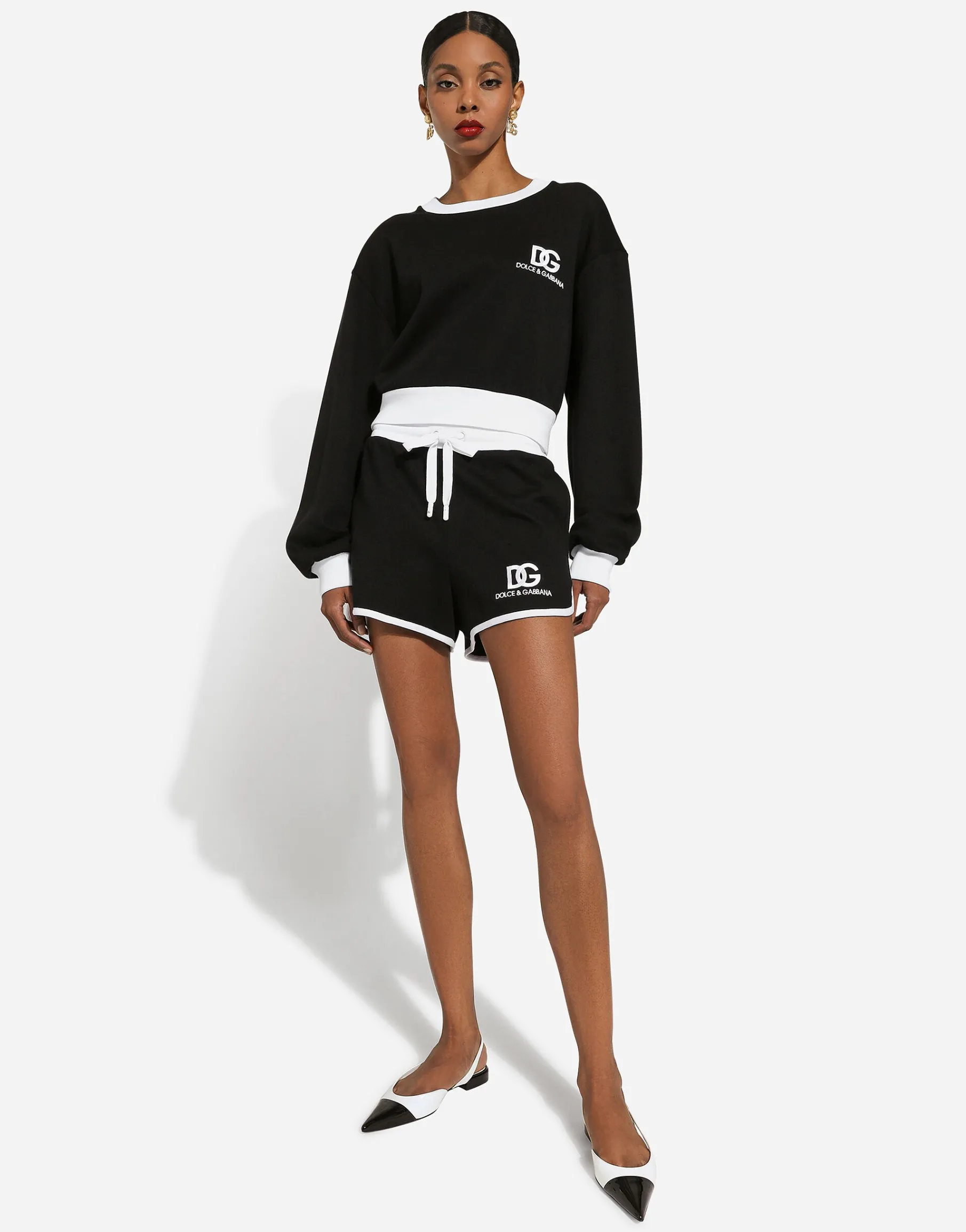 Jersey shorts with DG logo embroidery
