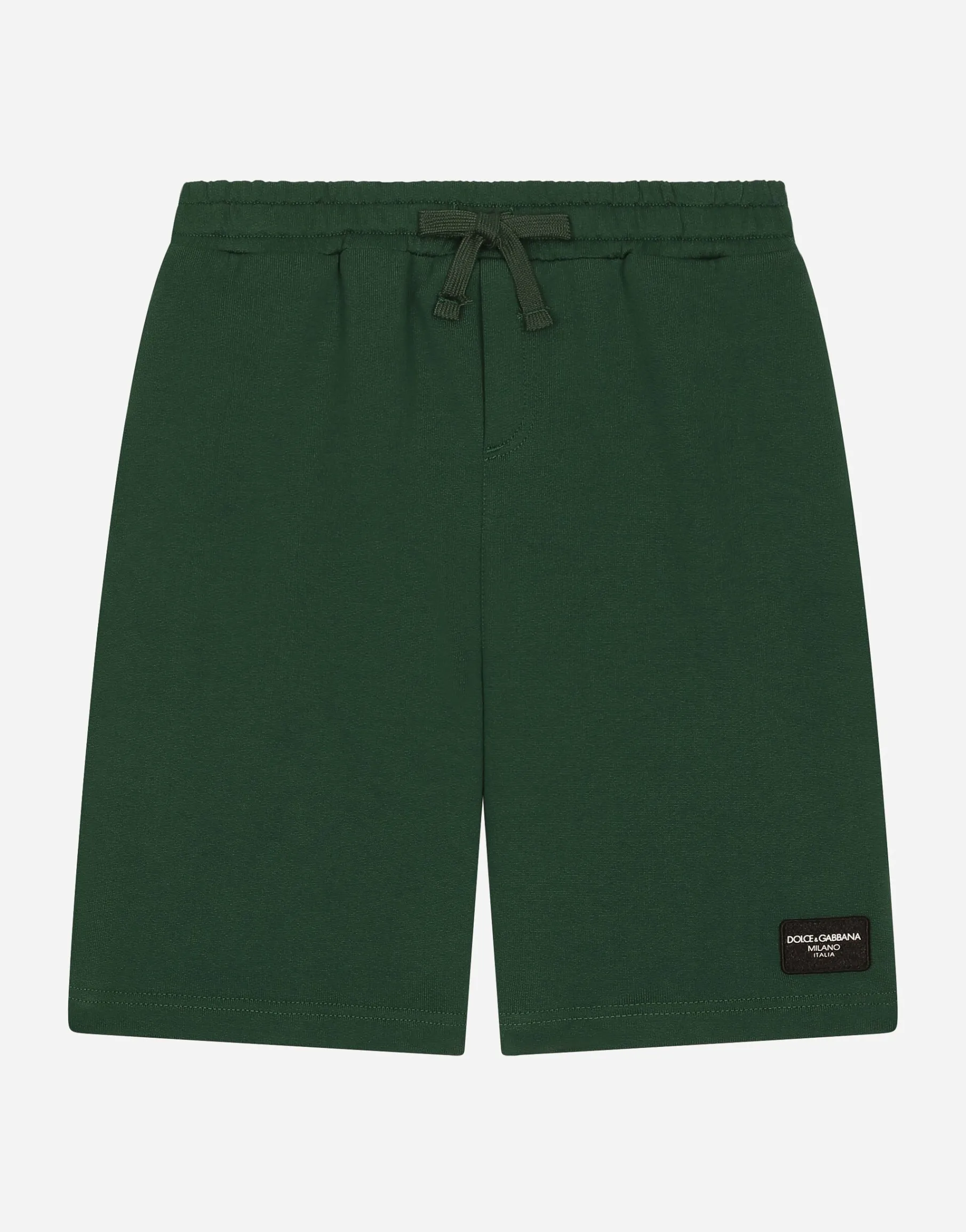Jersey shorts with logo tag