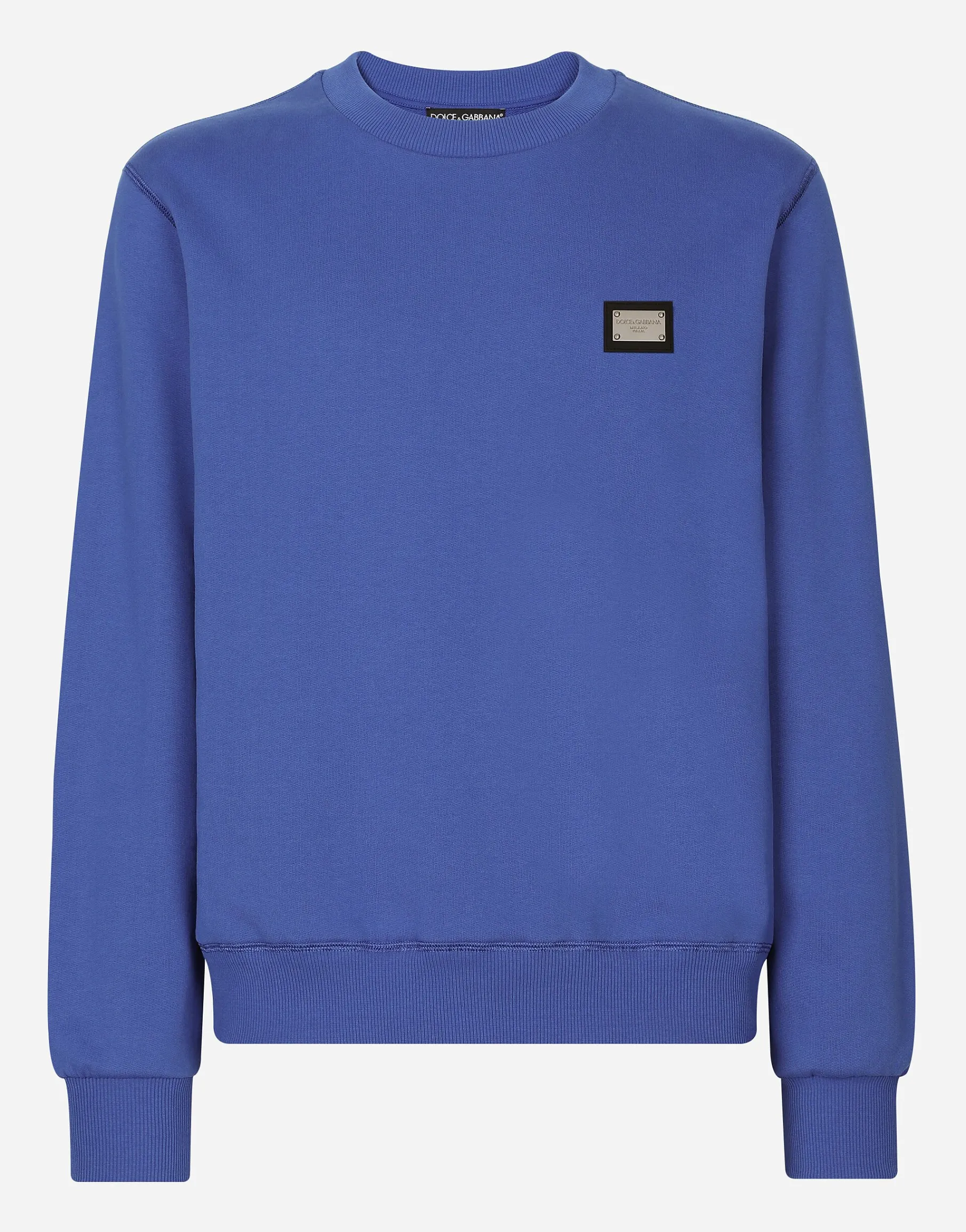 Jersey sweatshirt with branded tag