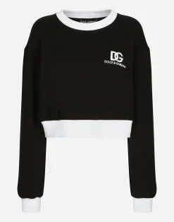 Jersey sweatshirt with DG logo embroidery