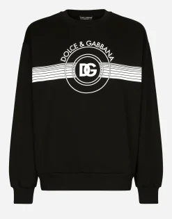 Jersey sweatshirt with DG logo print