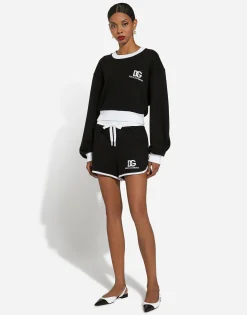 Jersey sweatshirt with DG logo embroidery