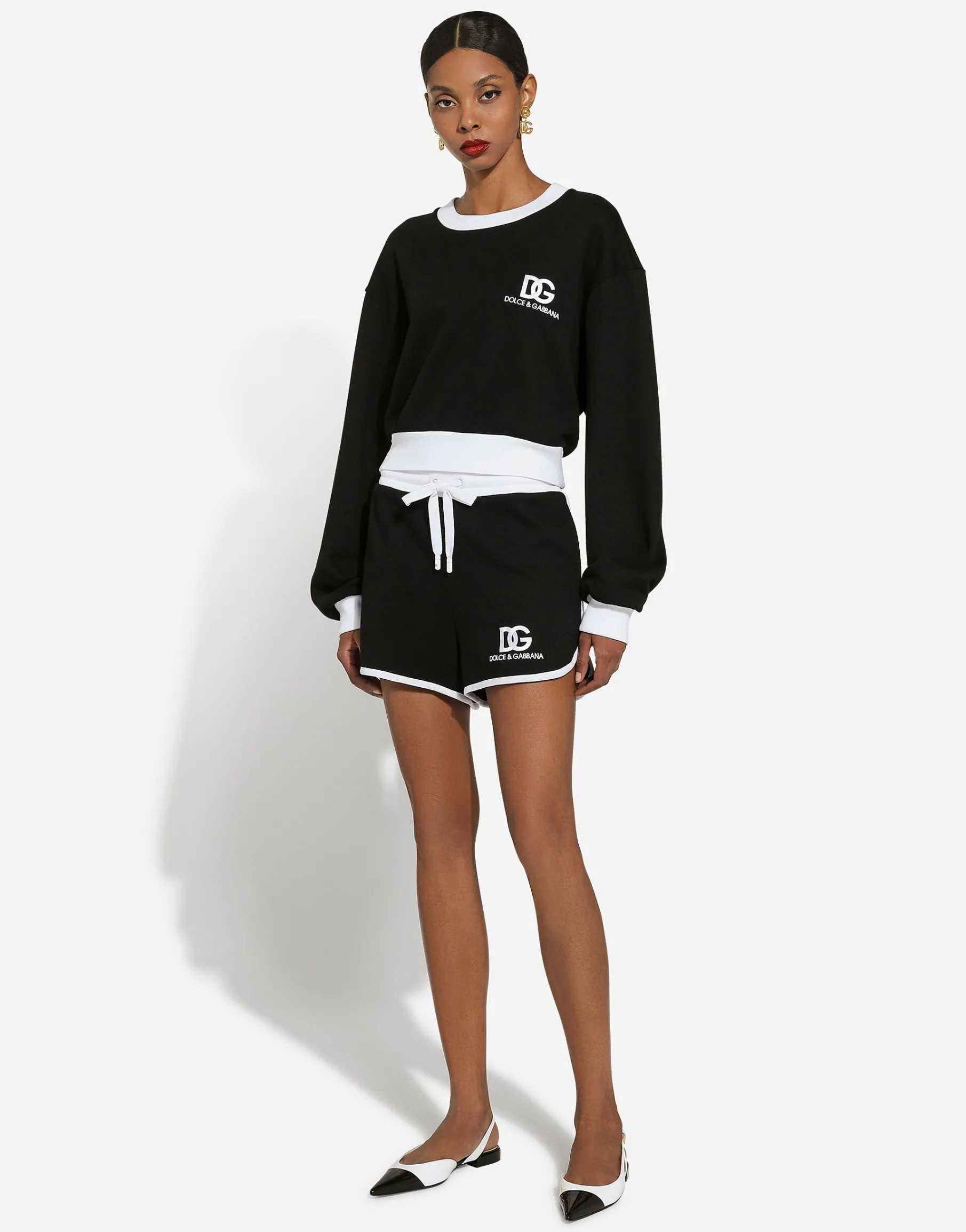 Jersey sweatshirt with DG logo embroidery