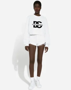 Jersey sweatshirt with DG logo embroidery