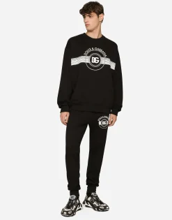 Jersey sweatshirt with DG logo print