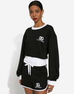Jersey sweatshirt with DG logo embroidery