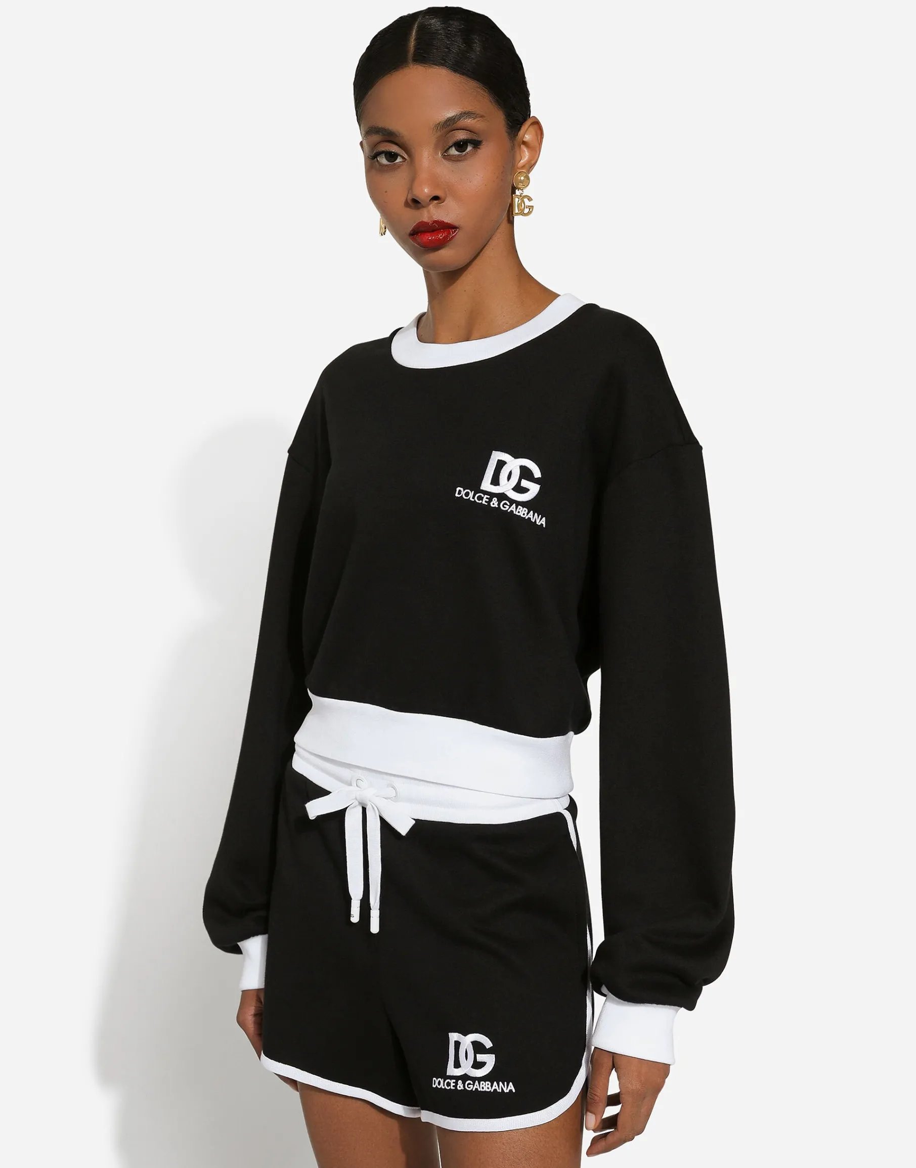 Jersey sweatshirt with DG logo embroidery