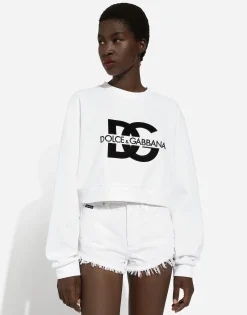 Jersey sweatshirt with DG logo embroidery