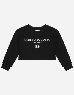 Jersey sweatshirt with Dolce&Gabbana embroidery