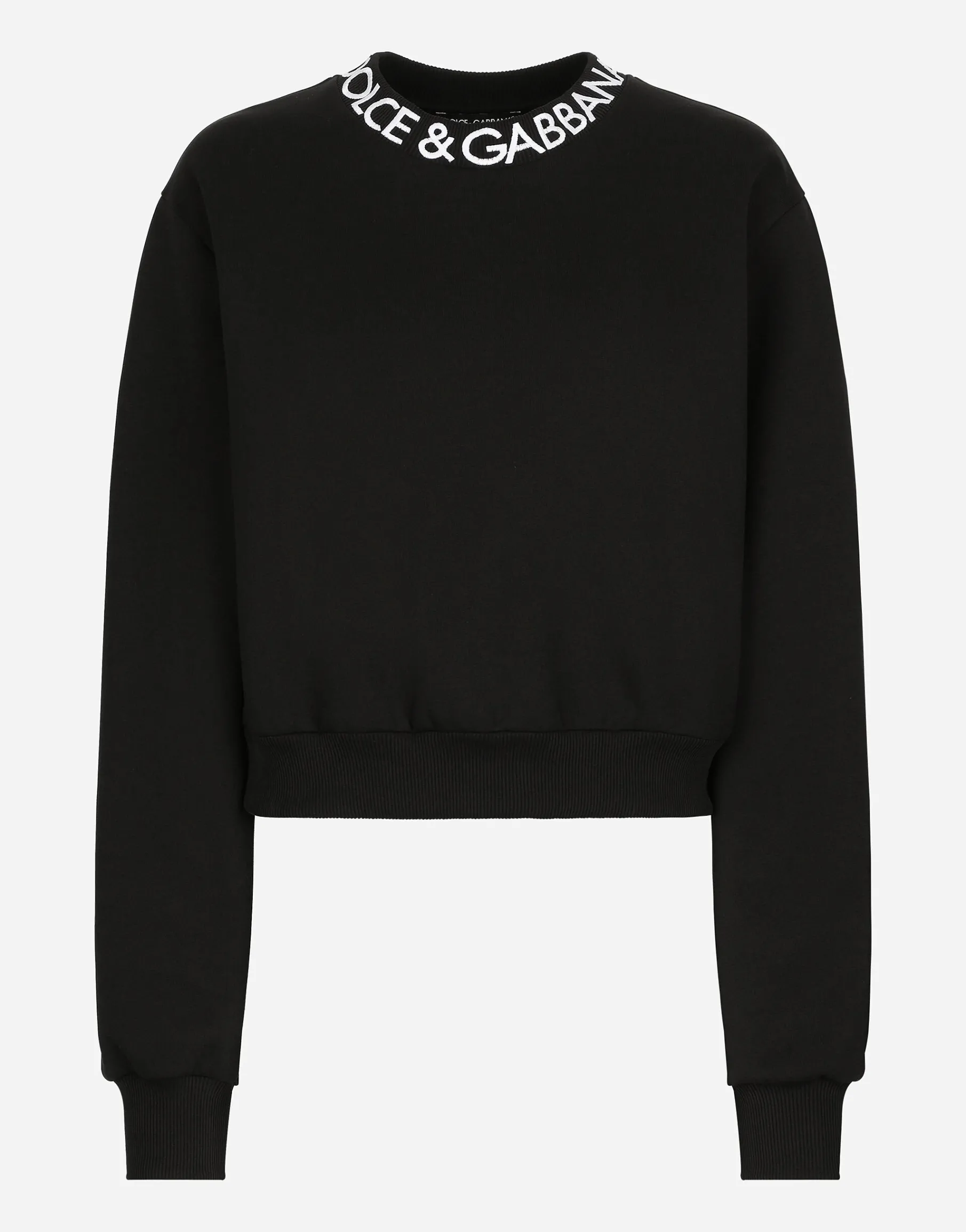 Jersey sweatshirt with Dolce&Gabbana logo embroidery