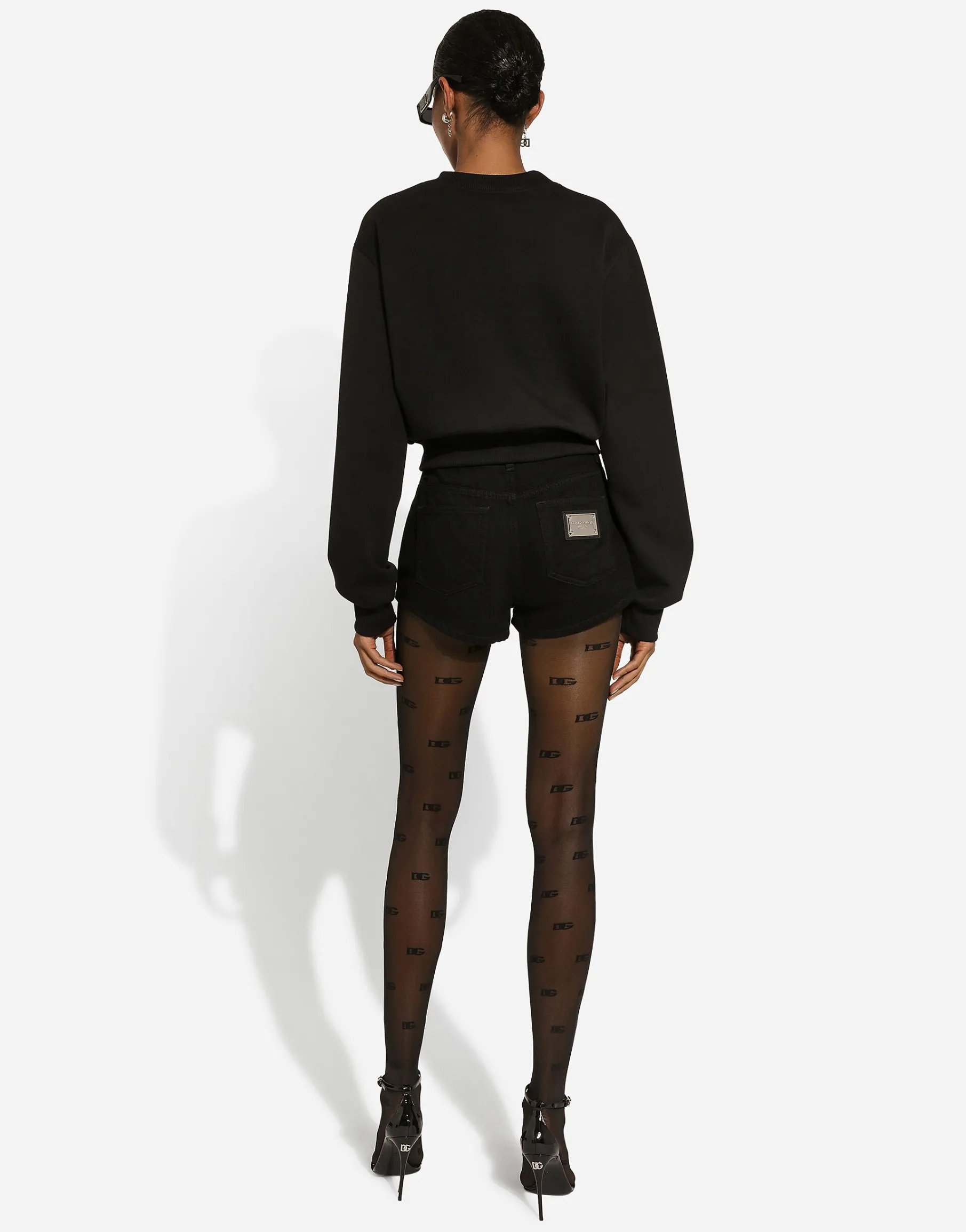 Jersey sweatshirt with Dolce&Gabbana logo embroidery