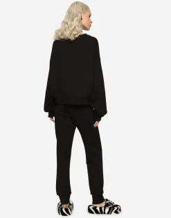 Jersey sweatshirt with embossed logo