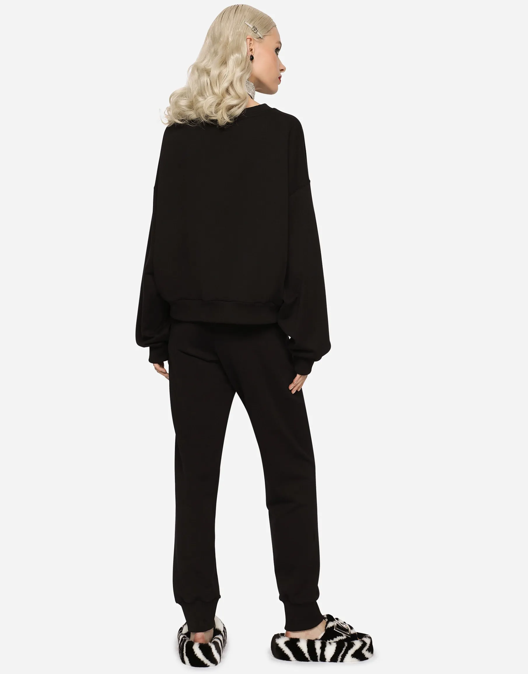 Jersey sweatshirt with embossed logo