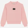 Jersey sweatshirt with logo tag