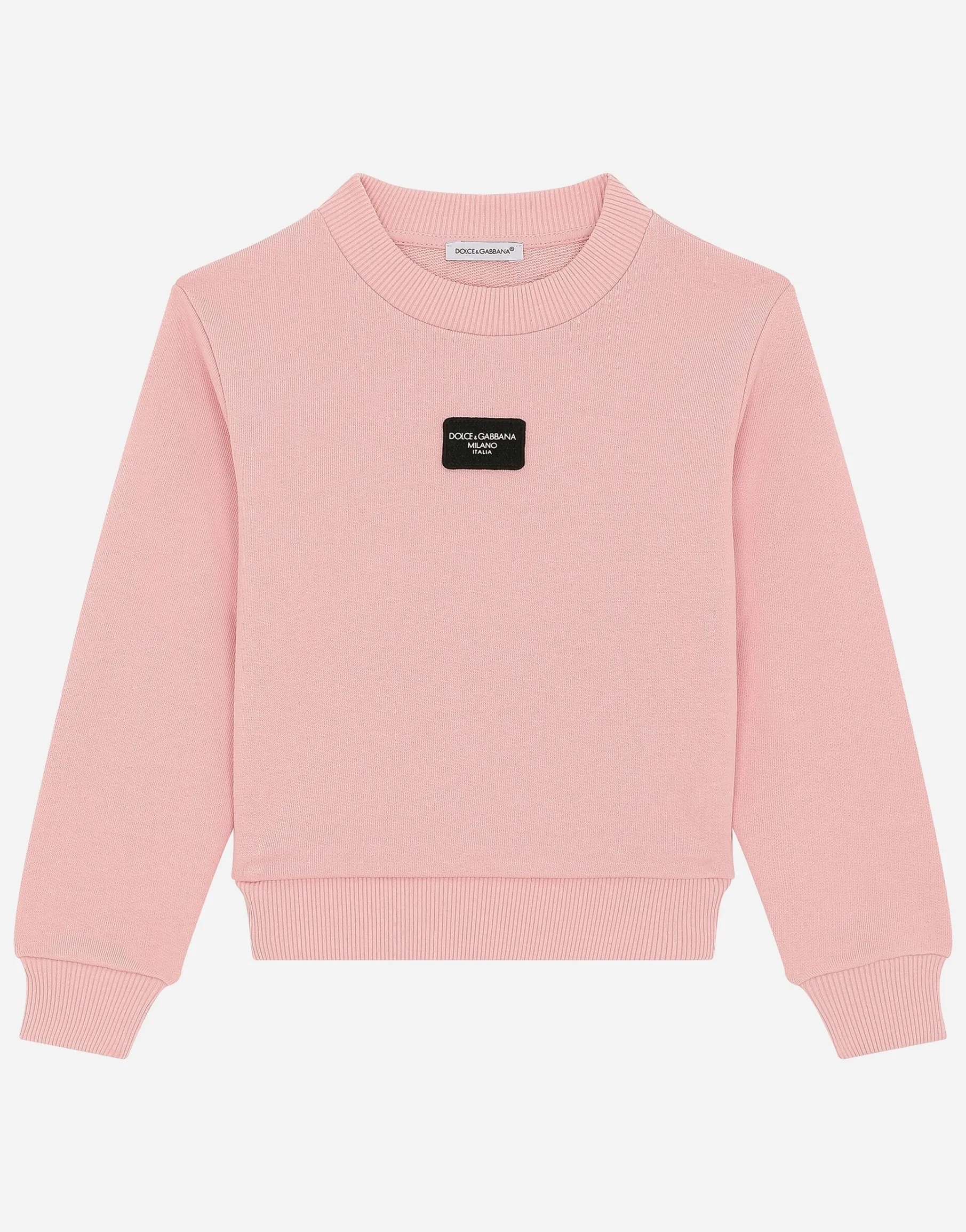 Jersey sweatshirt with logo tag