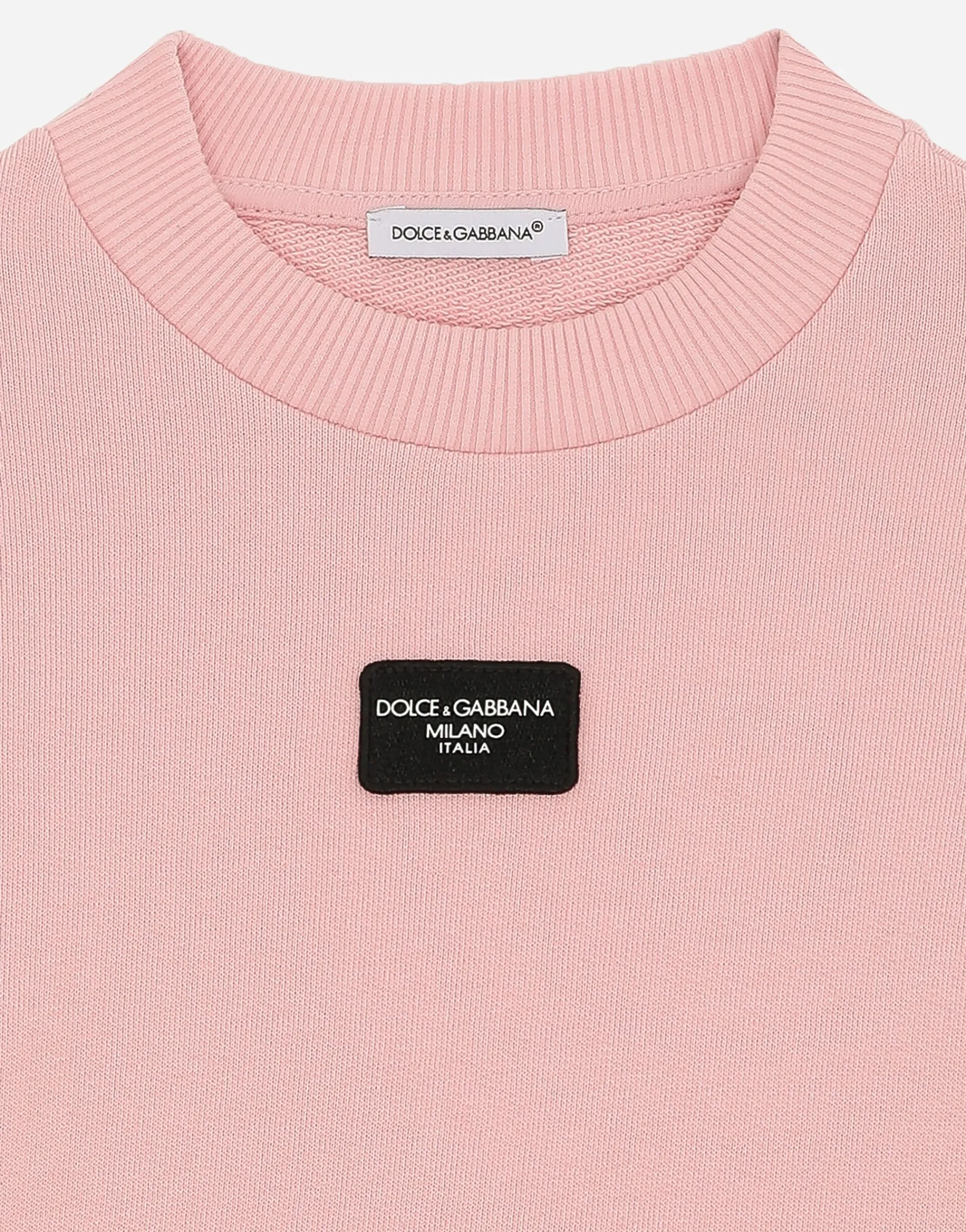 Jersey sweatshirt with logo tag