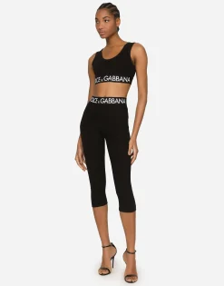 Jersey top with branded elastic