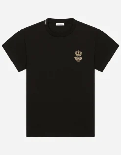 Jersey T-shirt with bee embroidery