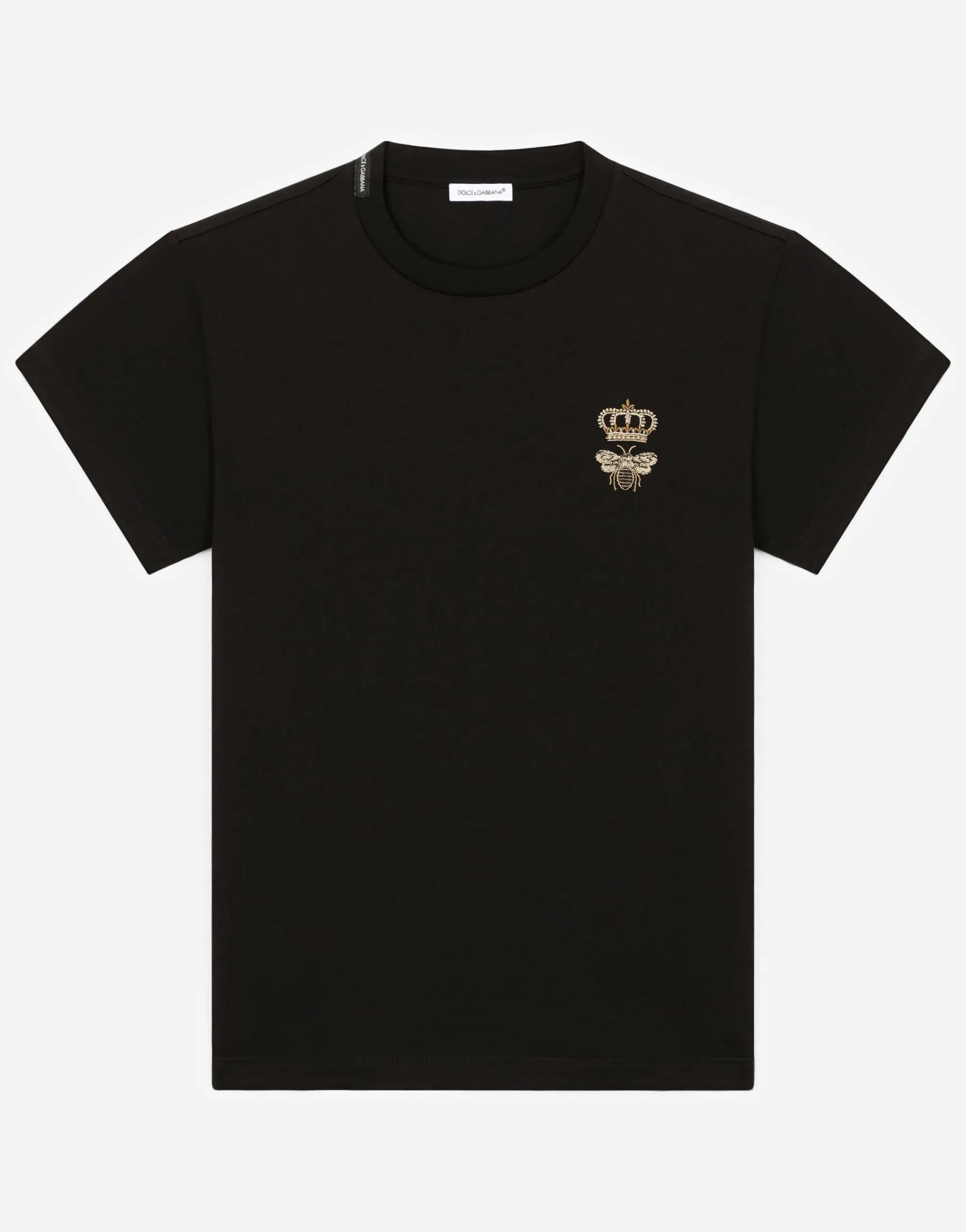 Jersey T-shirt with bee embroidery